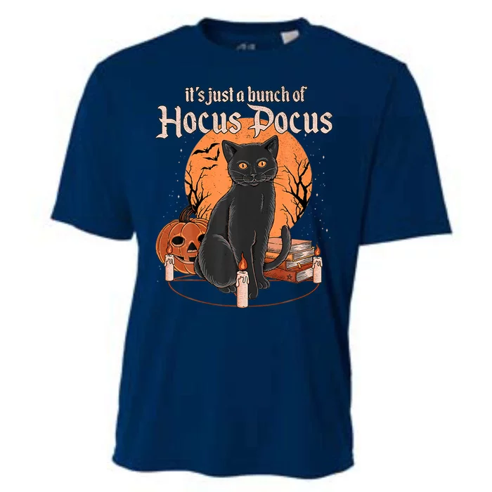 It's Just A Bunch Of Hocus Pocus Black Cat Halloween Cooling Performance Crew T-Shirt