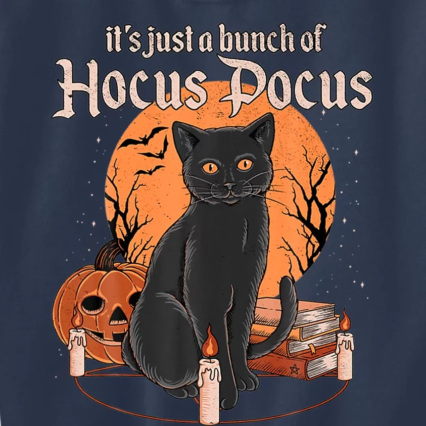 It's Just A Bunch Of Hocus Pocus Black Cat Halloween Kids Sweatshirt