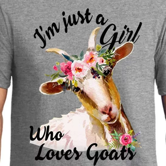 IM Just A Girl Who Loves Goats Cute Goats Lovers Pajama Set