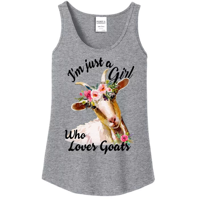 IM Just A Girl Who Loves Goats Cute Goats Lovers Ladies Essential Tank