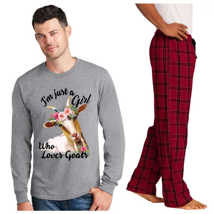 Im Just A Girl Who Loves Goats | Goat Lover Long Sleeve Pajama Set