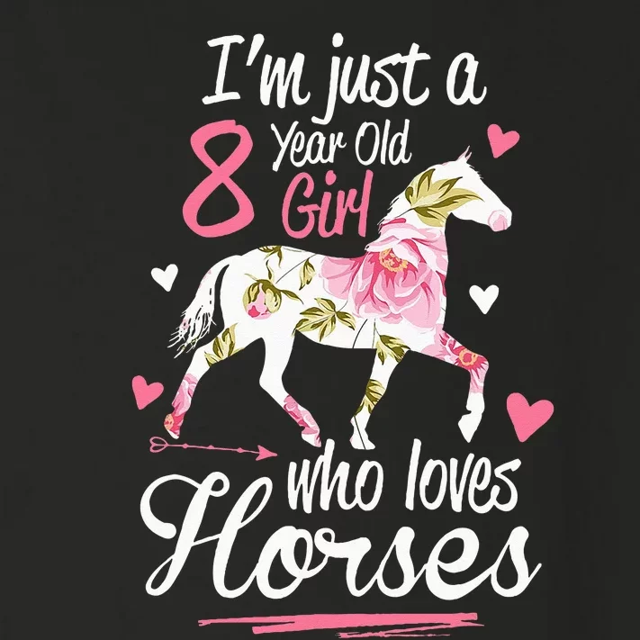 Im Just A 8 Year Old Girl Who Loves Horses Birthday Toddler Long Sleeve Shirt