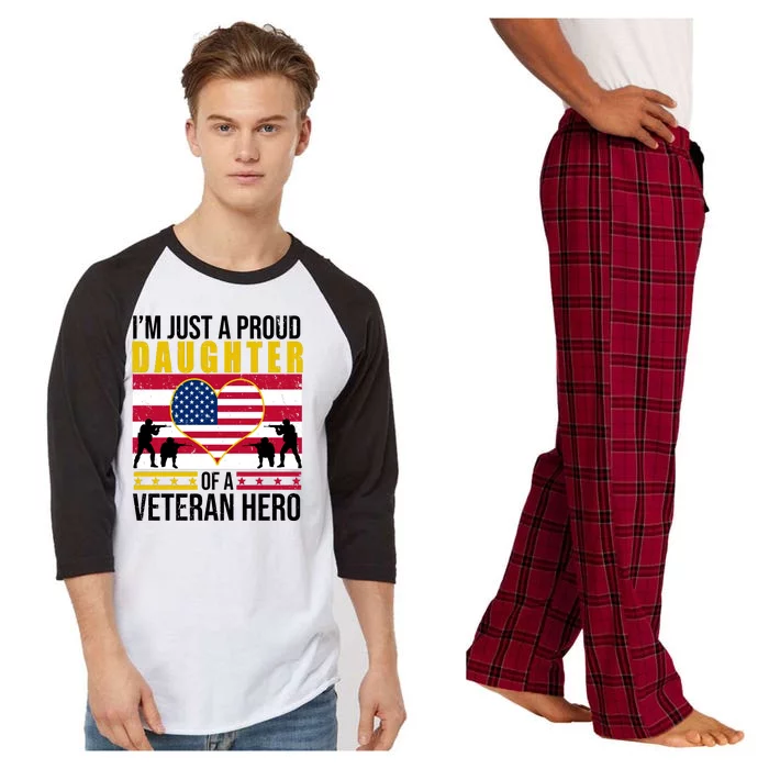 I'm Just A Proud Daughter Of A Veteran Hero Raglan Sleeve Pajama Set