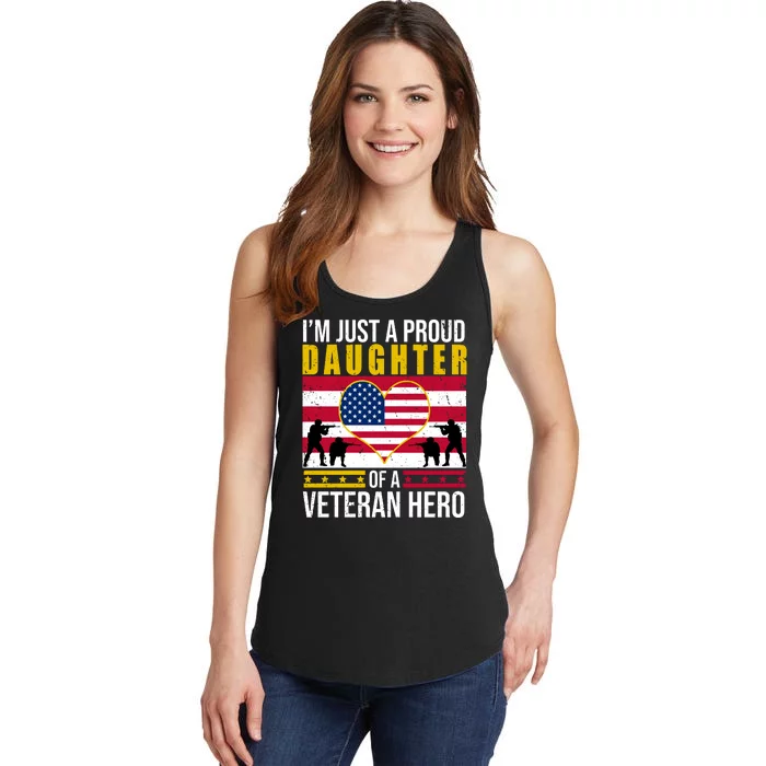 I'm Just A Proud Daughter Of A Veteran Hero Ladies Essential Tank