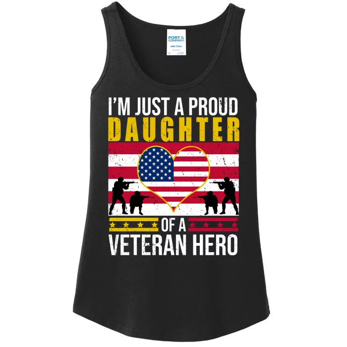 I'm Just A Proud Daughter Of A Veteran Hero Ladies Essential Tank