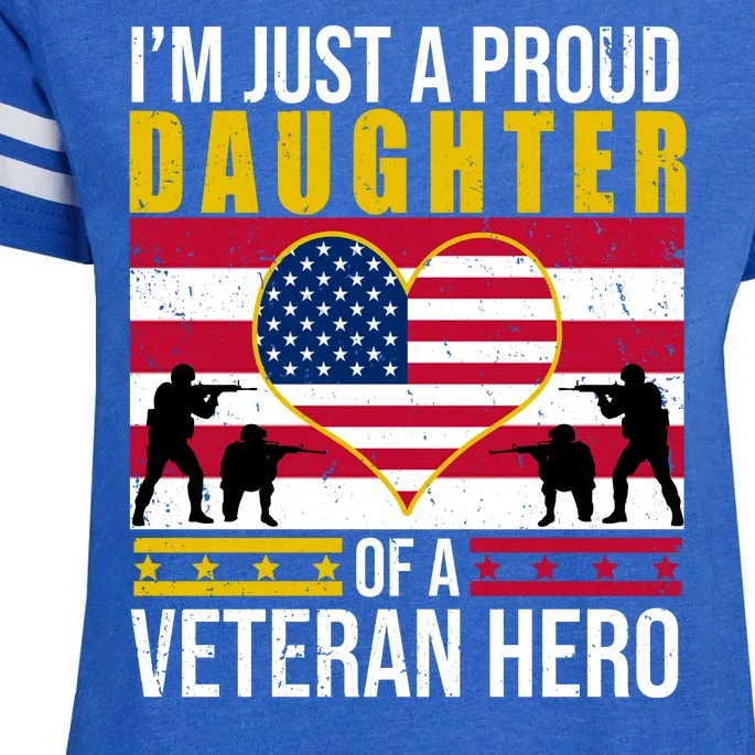 I'm Just A Proud Daughter Of A Veteran Hero Enza Ladies Jersey Football T-Shirt