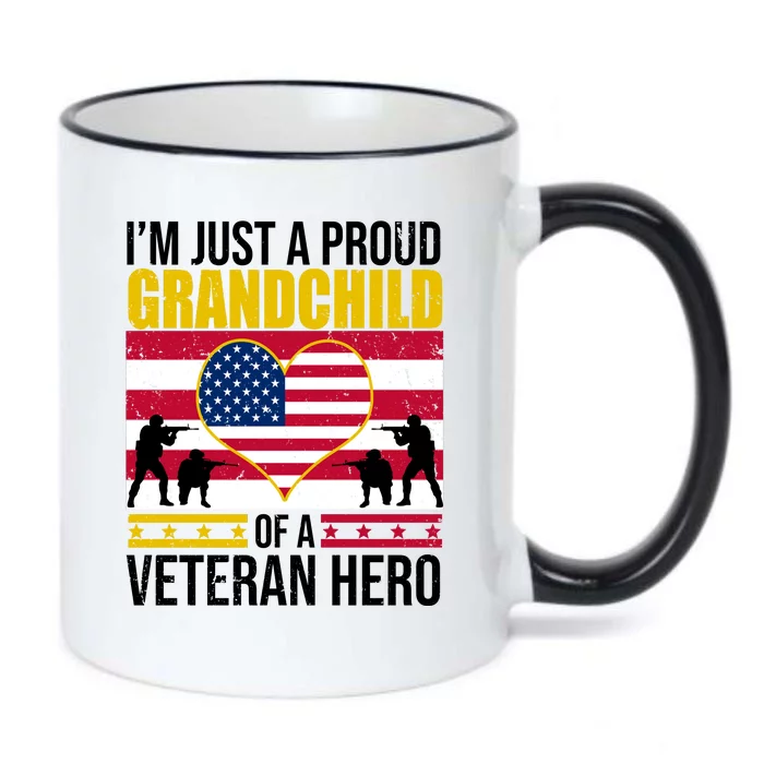 I'm Just A Proud Grandchild Of A Veteran Hero Black Color Changing Mug