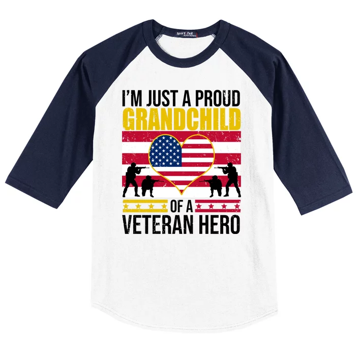 I'm Just A Proud Grandchild Of A Veteran Hero Baseball Sleeve Shirt