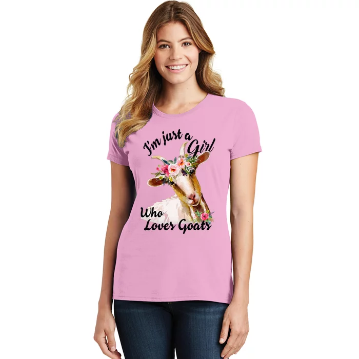 IM Just A Girl Who Loves Goats Cute Goats Lovers Women's T-Shirt