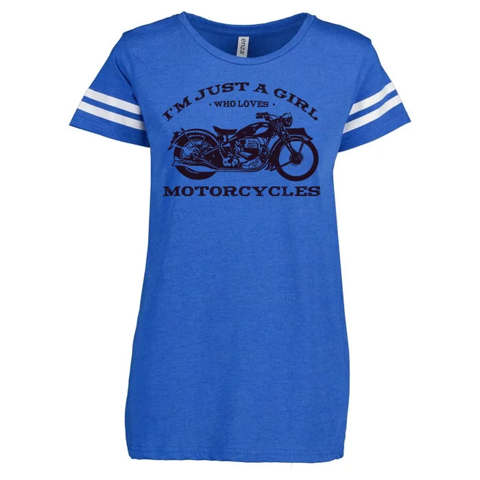 I'm Just A Girl Who Loves Motorcycles Enza Ladies Jersey Football T-Shirt