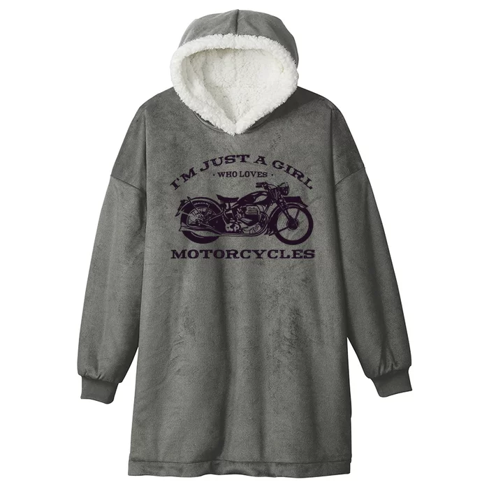 I'm Just A Girl Who Loves Motorcycles Hooded Wearable Blanket