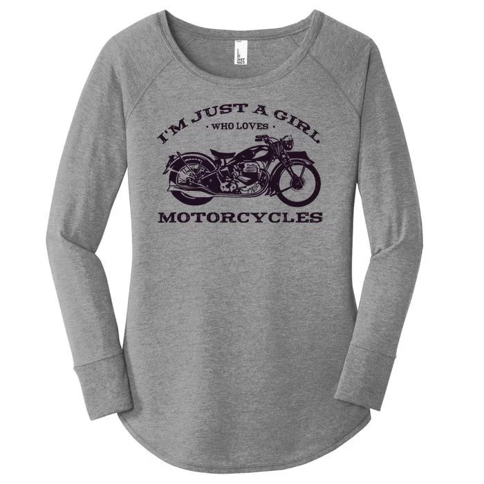 I'm Just A Girl Who Loves Motorcycles Women's Perfect Tri Tunic Long Sleeve Shirt