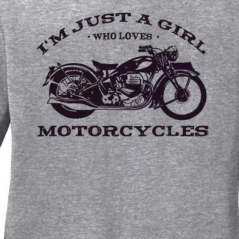 I'm Just A Girl Who Loves Motorcycles Ladies Long Sleeve Shirt