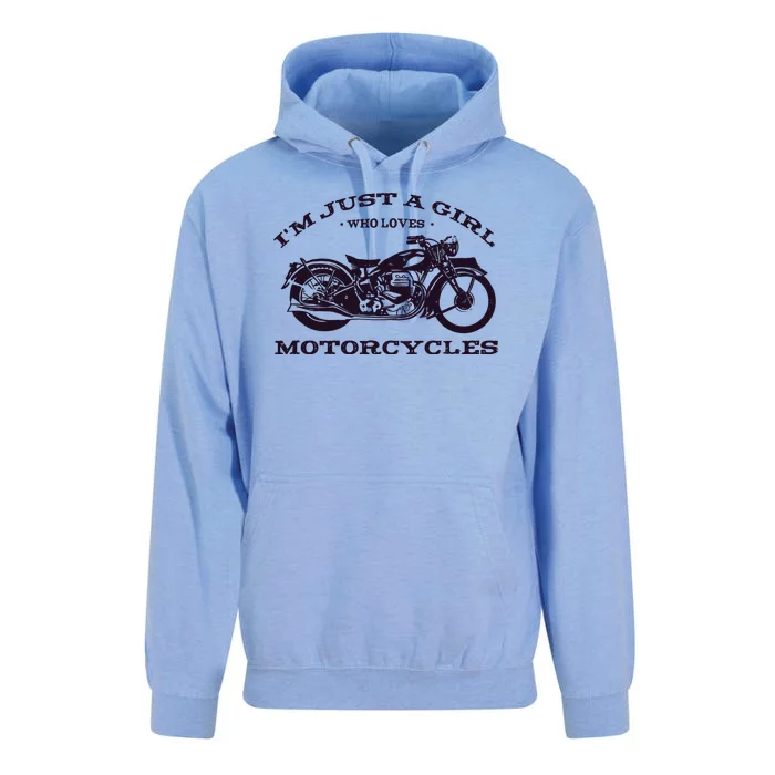 I'm Just A Girl Who Loves Motorcycles Unisex Surf Hoodie