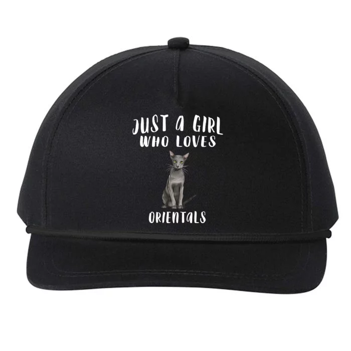 Im Just A Who Loves Orientals Cat Lover Gift Snapback Five-Panel Rope Hat