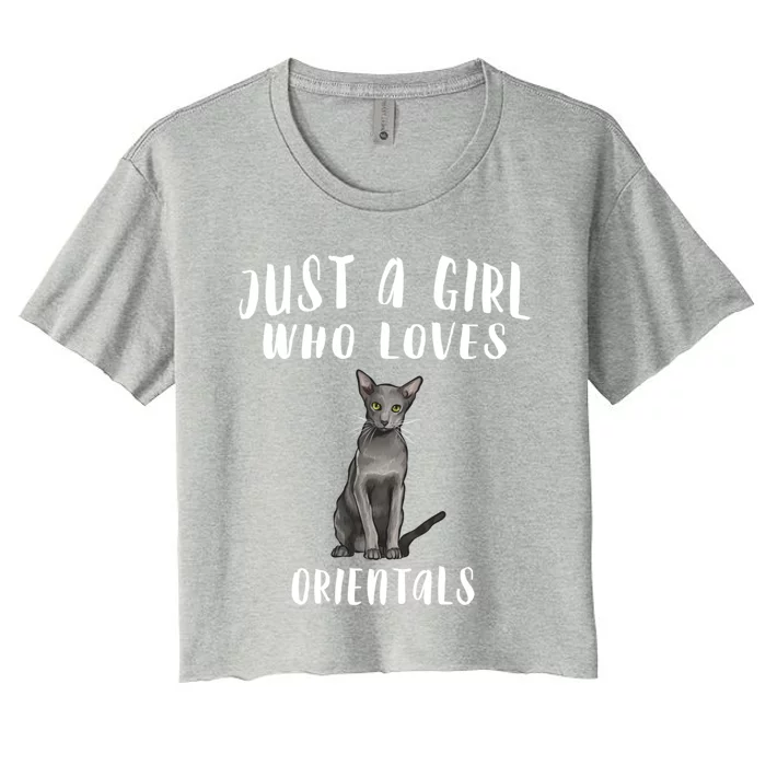 Im Just A Who Loves Orientals Cat Lover Gift Women's Crop Top Tee