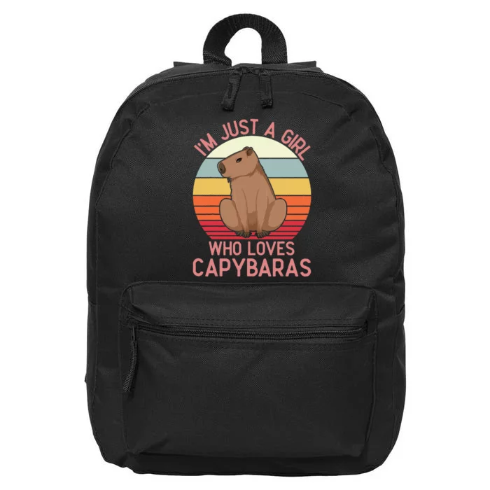 IM Just A Girl Who Loves Capybaras Respect Capybara 16 in Basic Backpack