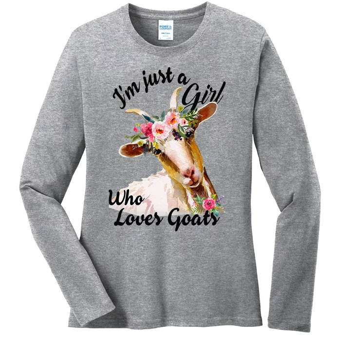 IM Just A Girl Who Loves Goats Cute Goats Lovers Famers Ladies Long Sleeve Shirt