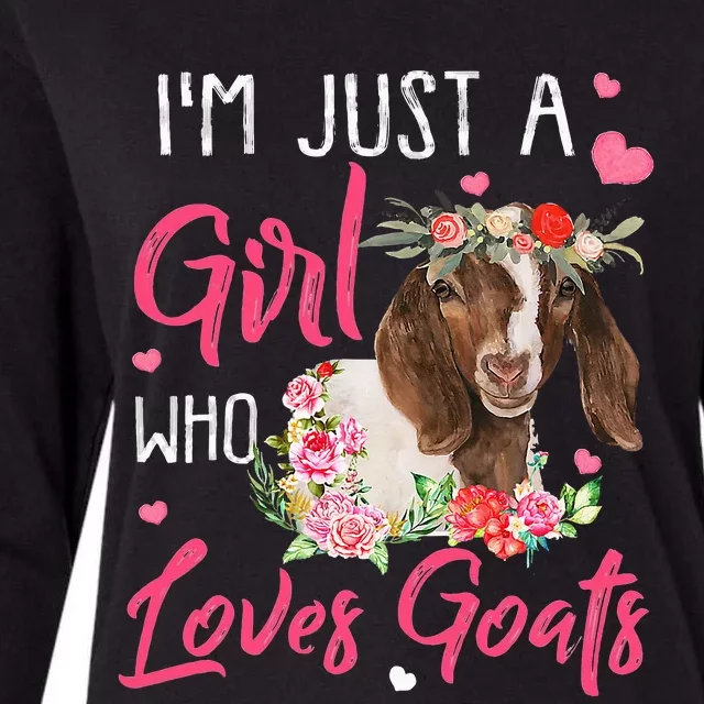 I'm Just A  Who Loves Goats Womens Cotton Relaxed Long Sleeve T-Shirt