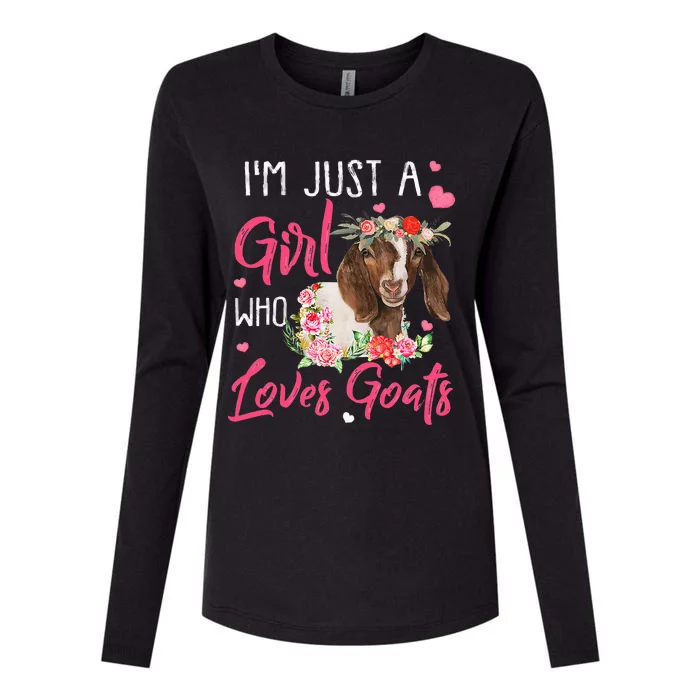 I'm Just A  Who Loves Goats Womens Cotton Relaxed Long Sleeve T-Shirt