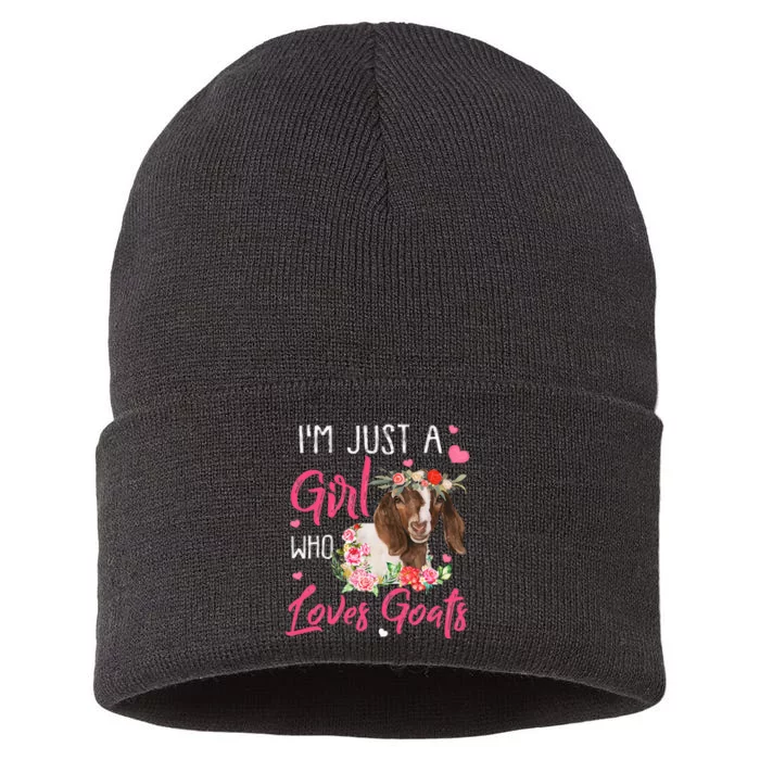 I'm Just A  Who Loves Goats Sustainable Knit Beanie