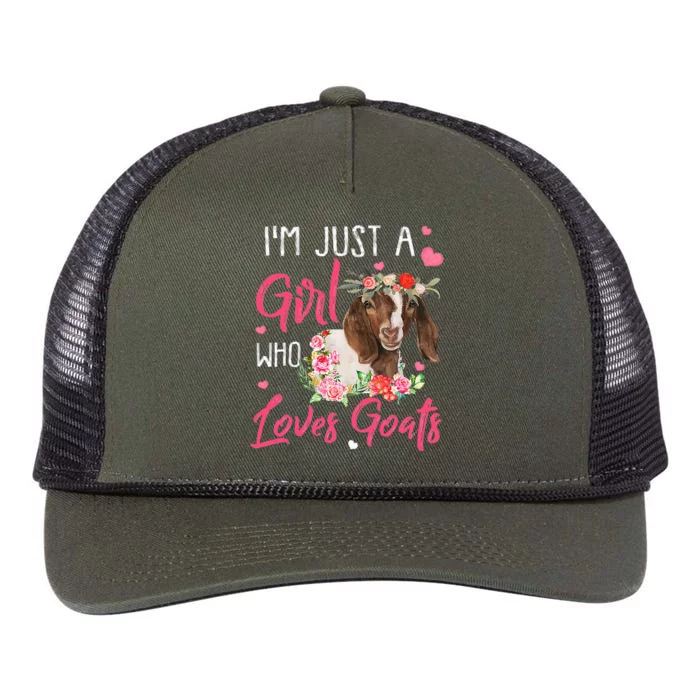 I'm Just A  Who Loves Goats Retro Rope Trucker Hat Cap