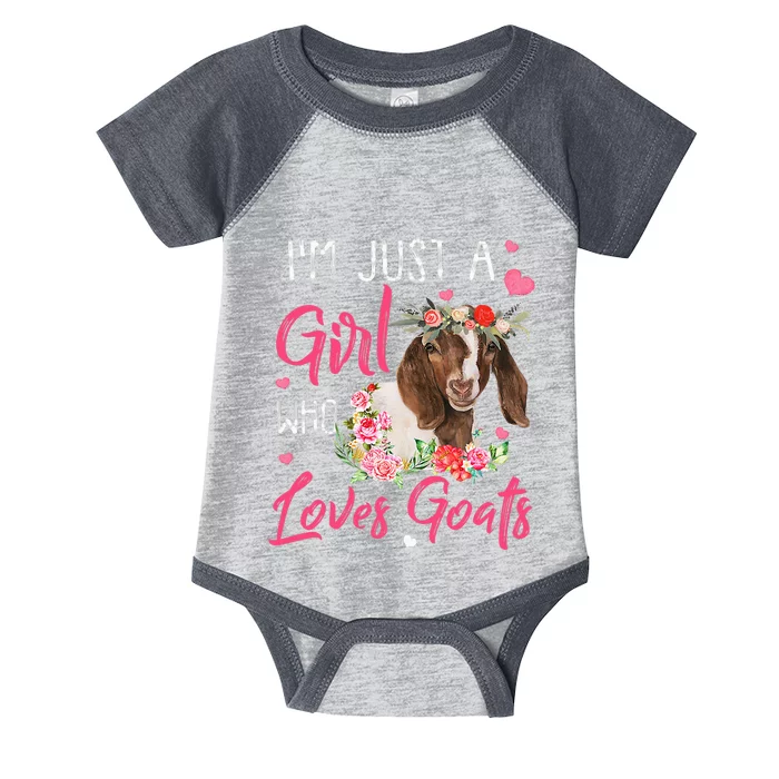 I'm Just A  Who Loves Goats Infant Baby Jersey Bodysuit