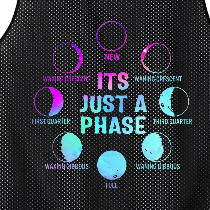 Its Just A Phase Celestial Moon Lunar Cycle Astronomy Mesh Reversible Basketball Jersey Tank