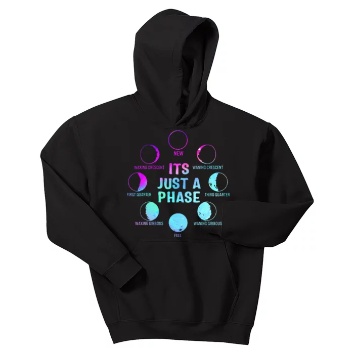 Its Just A Phase Celestial Moon Lunar Cycle Astronomy Kids Hoodie