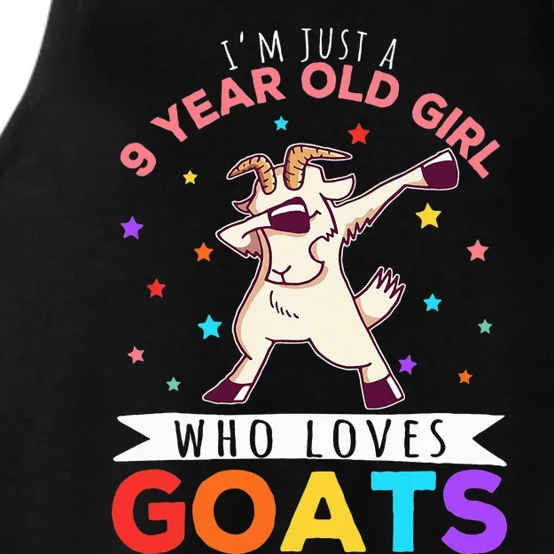 I'm Just A 9 Year Old Girl Who Loves Goats Goat Girl Ladies Tri-Blend Wicking Tank