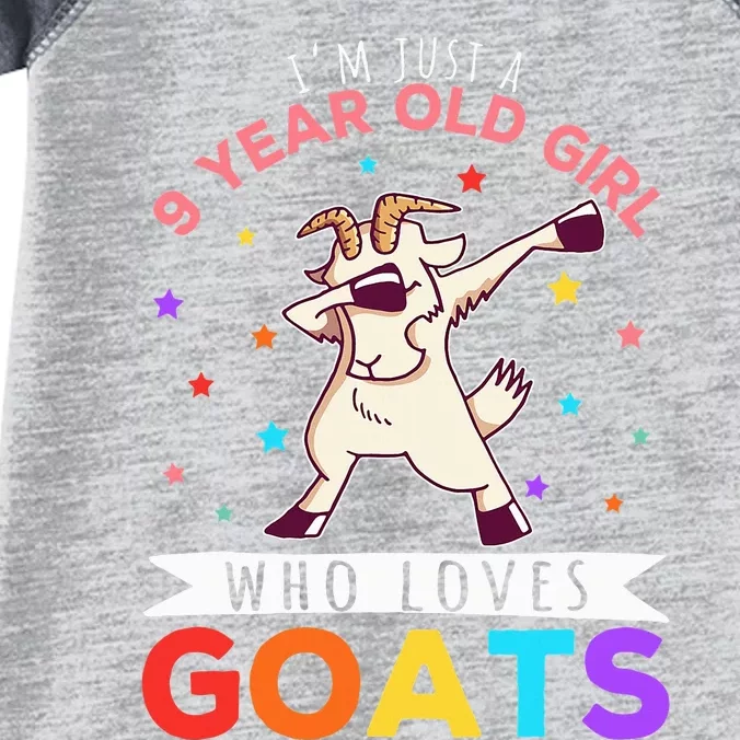 I'm Just A 9 Year Old Girl Who Loves Goats Goat Girl Infant Baby Jersey Bodysuit