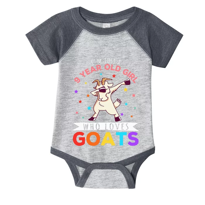 I'm Just A 9 Year Old Girl Who Loves Goats Goat Girl Infant Baby Jersey Bodysuit