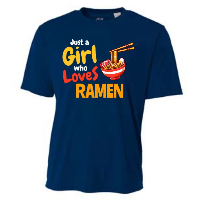 IM Just A Girl Who Loves Ra Cute Noodle Foodie Cooling Performance Crew T-Shirt