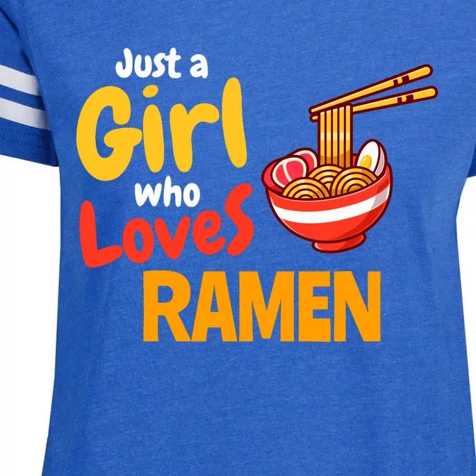 IM Just A Girl Who Loves Ra Cute Noodle Foodie Enza Ladies Jersey Football T-Shirt