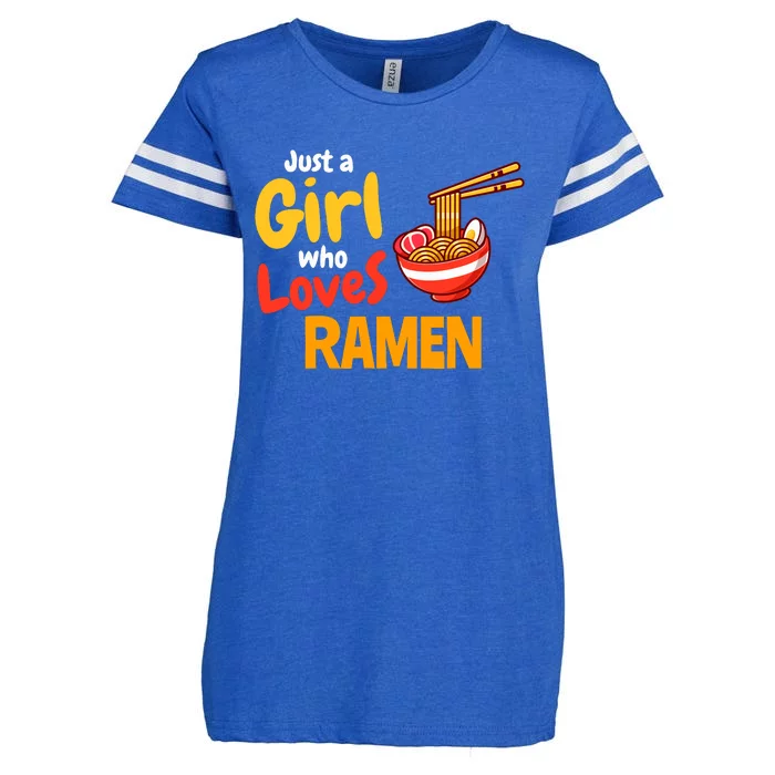 IM Just A Girl Who Loves Ra Cute Noodle Foodie Enza Ladies Jersey Football T-Shirt