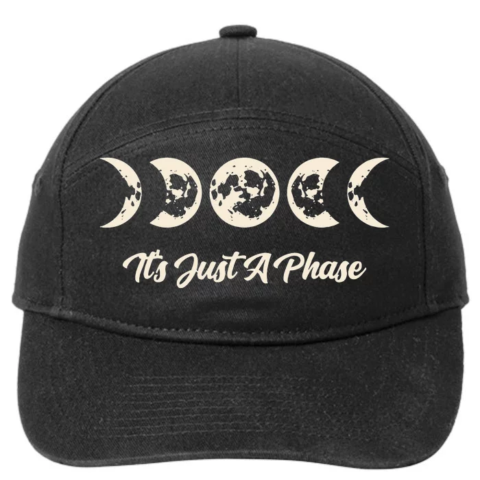 Its Just A Phase Moon Phase Space Science Astronomy Solar 7-Panel Snapback Hat