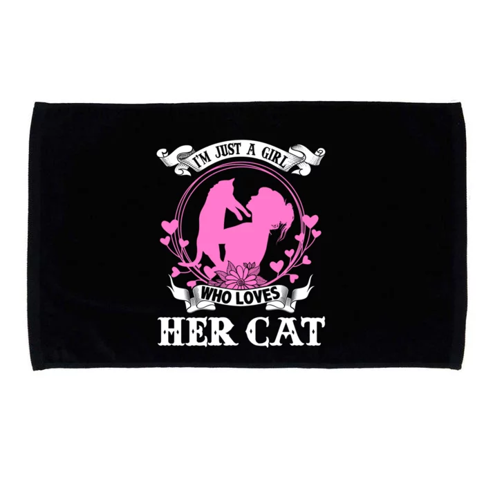 IM Just A Who Loves Her Cat Cute Gift Microfiber Hand Towel