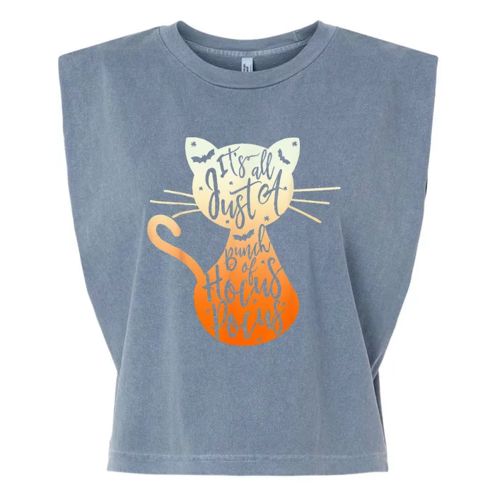 Its Just A Bunch Of Hocus Pocus Halloween Cat Lover Garment-Dyed Women's Muscle Tee