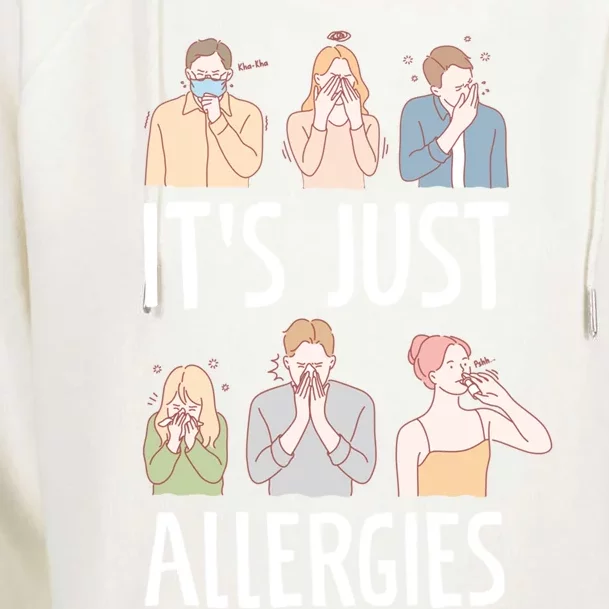 It's Just Allergies Allergy Allergic Rhinitis Gift Womens Funnel Neck Pullover Hood