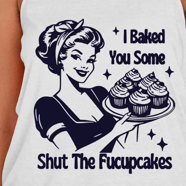 I Just Baked You Some Shut The Fucupcakes Women's Knotted Racerback Tank