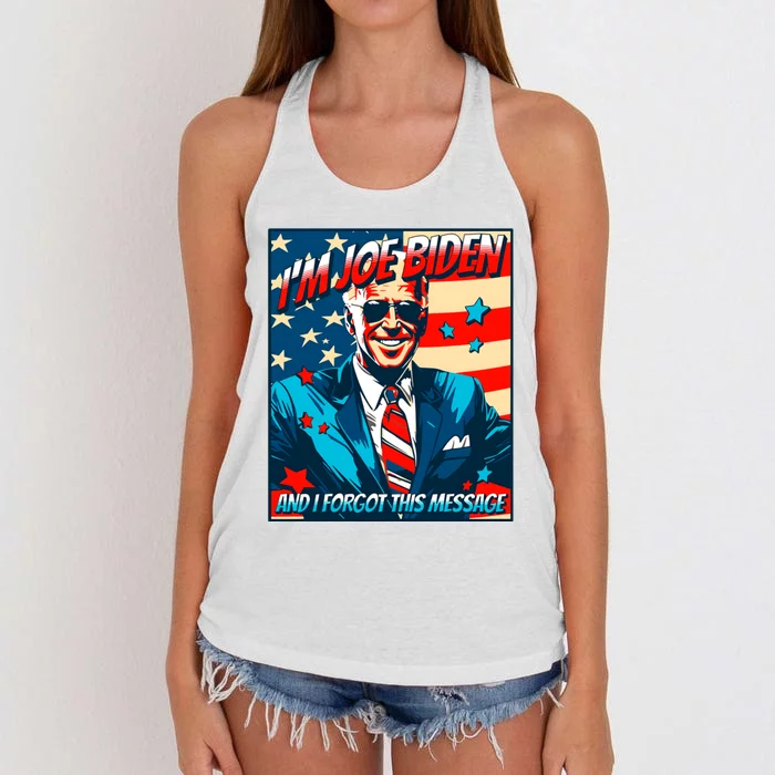 Im Joe Biden And I Forgot This Message Women's Knotted Racerback Tank