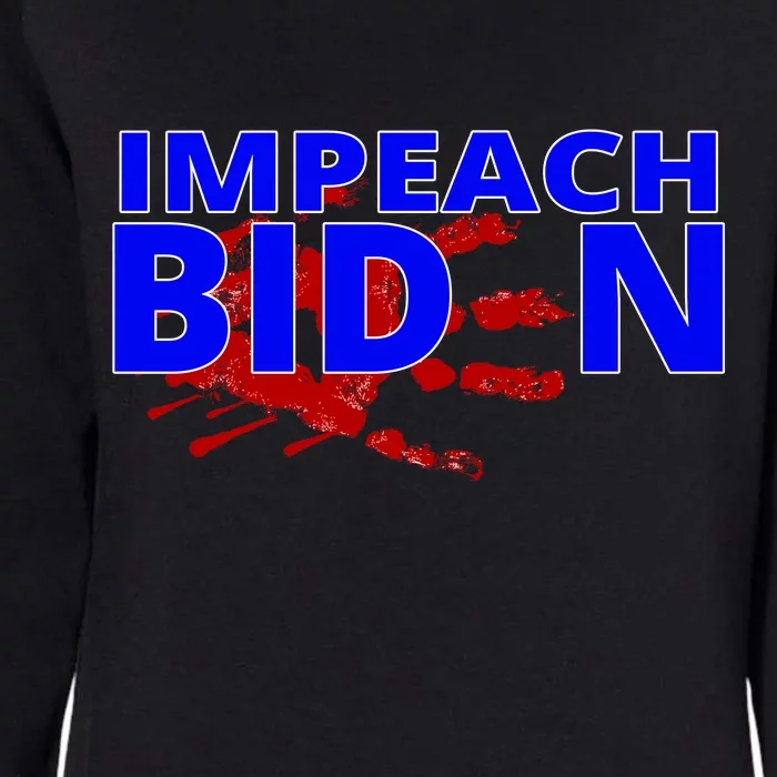 Impeach Joe Biden Bloody Handprint Womens California Wash Sweatshirt