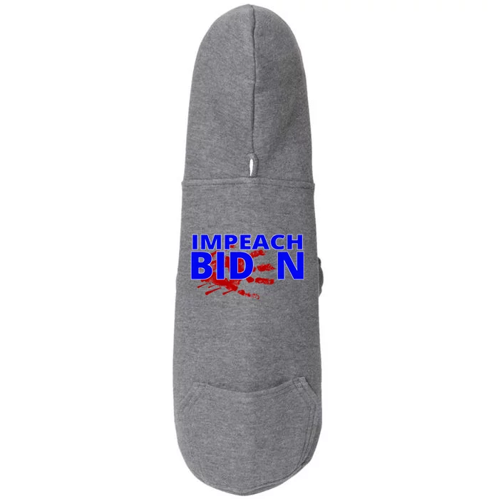 Impeach Joe Biden Bloody Handprint Doggie 3-End Fleece Hoodie