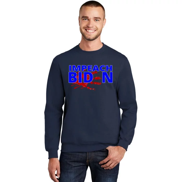 Impeach Joe Biden Bloody Handprint Tall Sweatshirt