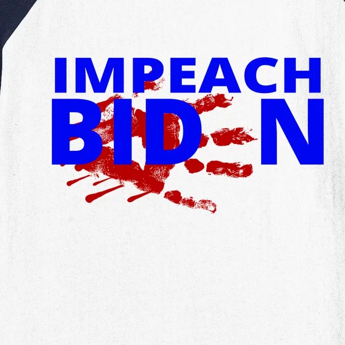 Impeach Joe Biden Bloody Handprint Baseball Sleeve Shirt