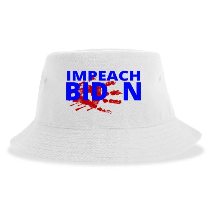 Impeach Joe Biden Bloody Handprint Sustainable Bucket Hat