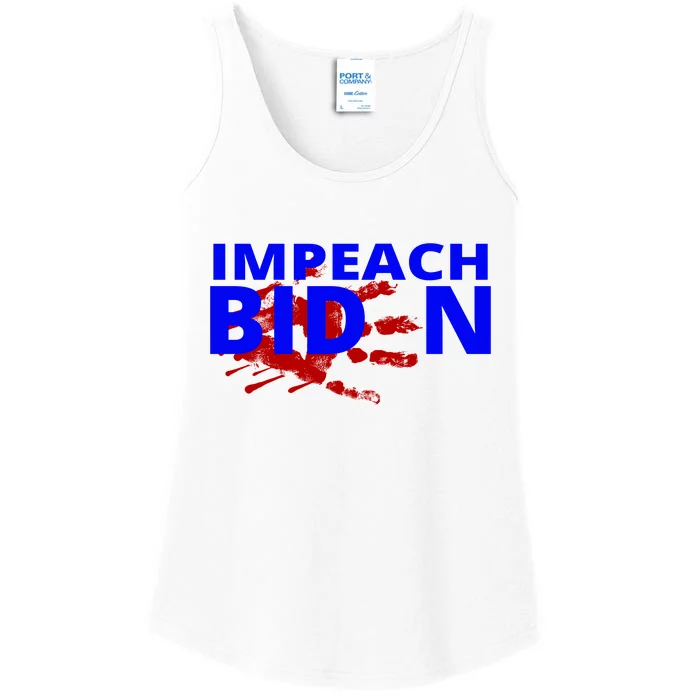 Impeach Joe Biden Bloody Handprint Ladies Essential Tank