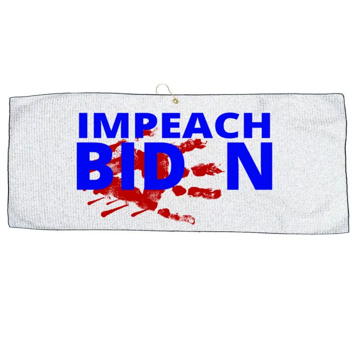 Impeach Joe Biden Bloody Handprint Large Microfiber Waffle Golf Towel