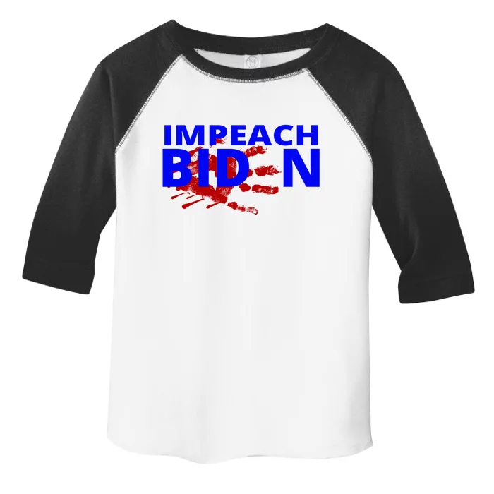 Impeach Joe Biden Bloody Handprint Toddler Fine Jersey T-Shirt