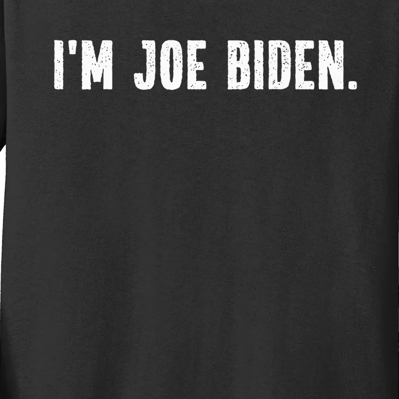 Im Joe Biden Funny Instant Lazy Halloween Costume Party Kids Long Sleeve Shirt